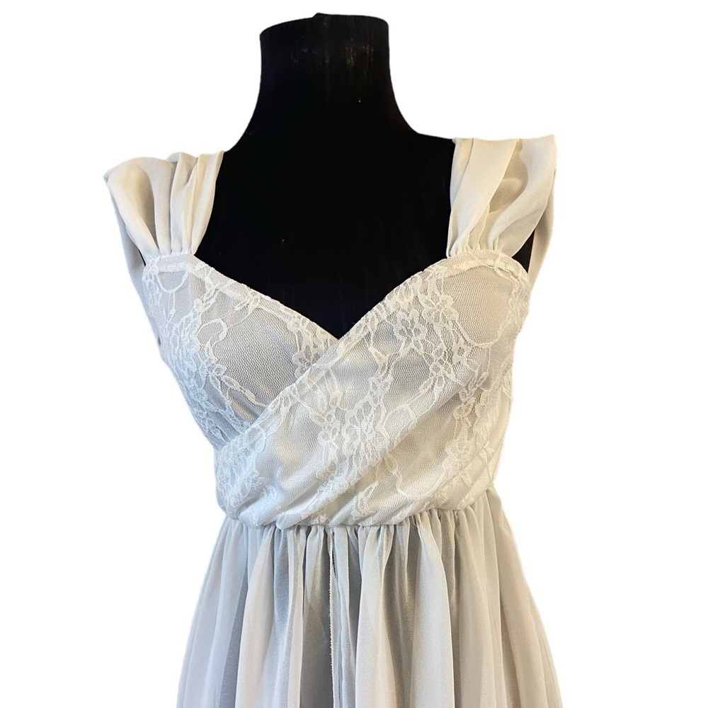 Beautiful Long Sheer Lace Dress Large - Picture 5 of 16